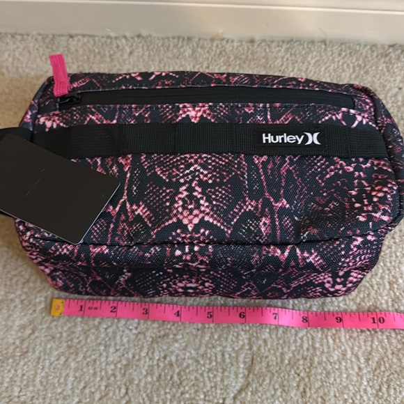 NWT Hurley dopp kit travel toiletry bag in vivid pink snake print - Picture 1 of 9